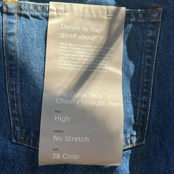 Everlane NWT High Rise Cheeky Straight Denim Jeans - Picture 6 of 6